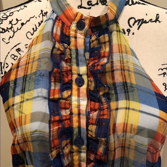 Misope Sheer Button Down Top Size Small - Picture 2 of 4